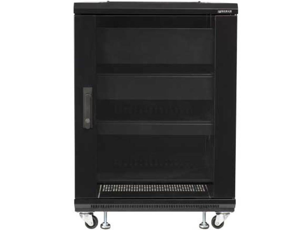Front view of SANUS CFR2115 15U rack